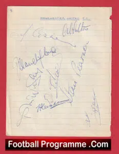 Manchester United Football Team Multi Signed Autographed 50’s + Duncan Edwards