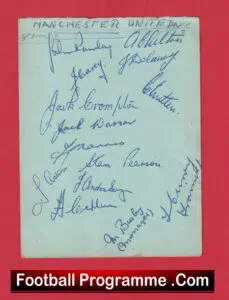 Manchester United Football Team Multi Signed Autographed 1948 Winners + Busby