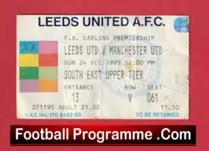 Leeds United v Manchester United 1995 – Football Ticket