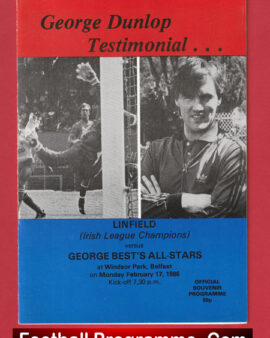 George Dunlop Testimonial Benefit Linfield 1986 – George Best
