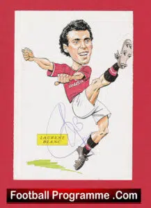 Manchester United Laurent Blanc Autograph Signed Picture Man Utd