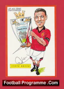 Manchester United Steve Bruce Autograph Signed Picture Man Utd