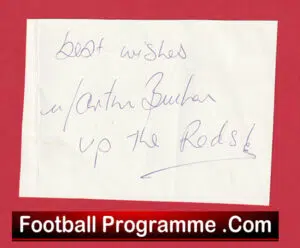 Manchester United Martin Buchan Autographed Signed Sheet Man Utd