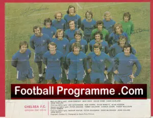 Chelsea Football Club Multi Signed Autographed Picture 1972 – 1973