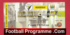 KSC Lokeren v Manchester City 2003 – Football Ticket Belgium