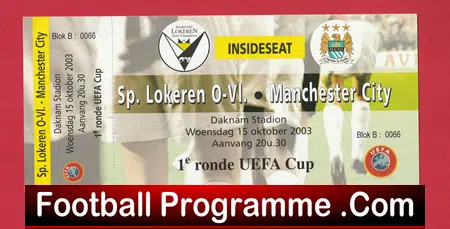 KSC Lokeren v Manchester City 2003 - Football Ticket Belgium - Image 2