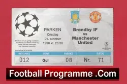 Brondby v Manchester United 1998 – Treble Season Ticket
