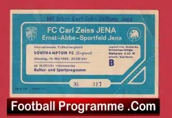 Carl Zeiss Jena v Southampton 1989 – Football Ticket Germany