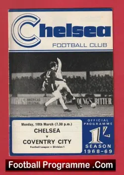 Chelsea v Coventry City 1969 - football programme