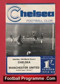 Chelsea v Manchester United 1969 - football programme