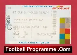 Chelsea v Manchester United 1998 – Match Ticket