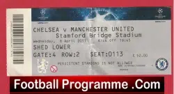 Chelsea v Manchester United 2011 – Champions League Ticket