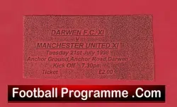 Darwen v Manchester United 1998 – Treble Season Ticket