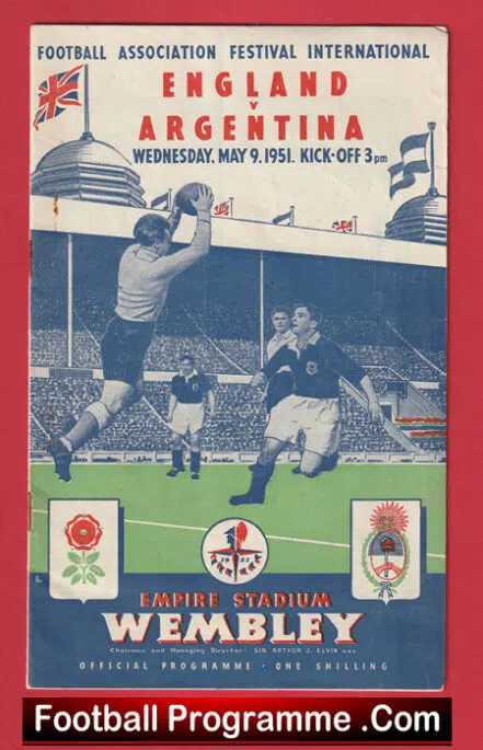 England v Argentina 1951 – Plus the Song Sheet