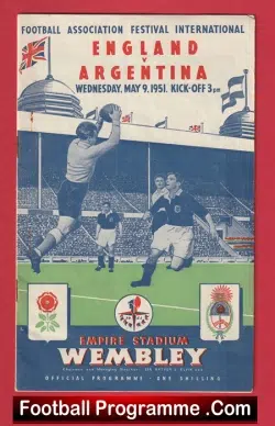 England v Argentina 1951 – Plus the Song Sheet