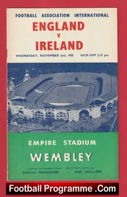 England v Ireland 1955 - at Wembley - London - football programme