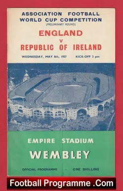 England v Ireland 1957 - Duncan Edwards World Cup Prelims - football programme