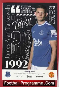 Everton v Manchester United 2022 - football programme