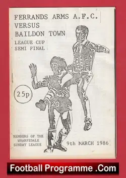 Ferrands Arms v Baildon Town 1986 – Sunday League Semi Final
