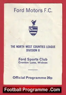 Ford Motors v Warrington Town 1986 - football programme