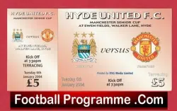 Hyde United v Manchester United 2004 - Senior Cup Ticket - football memorabilia