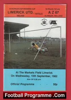 Limerick v AZ Alkmaar 1982 - ECWC Holland Dutch Team - football programme