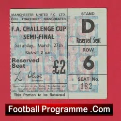 Liverpool v Everton 1971 – FA Cup Semi Final Ticket Old Trafford