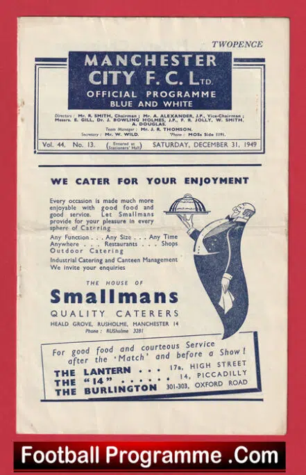 Manchester City v Manchester United 1949 – Man City v Man Utd