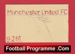 Manchester United Gordon McQueen Autograph Signed Man Utd 1981 - football programme