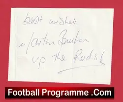 Manchester United Martin Buchan Autographed Signed Sheet Man Utd - football programme