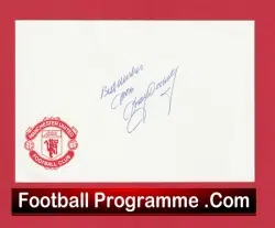 Manchester United Tommy Docherty Autograph SIGNED Card1980s - football programme