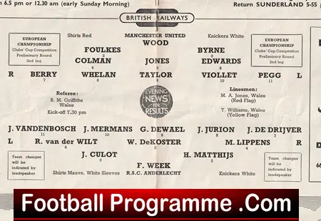 Manchester United v Anderlecht RSC 1956 - 1st European Game First - Image 4