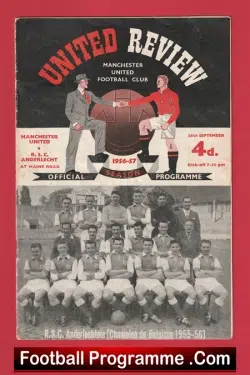 Manchester United v Anderlecht RSC 1956 – 1st European Game First