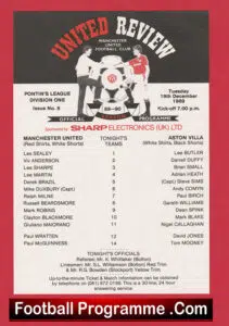Manchester United v Aston Villa 1989 – Reserves