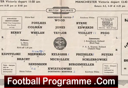 Manchester United v Borussia Dortmund 1956 - 1st First European Season - Image 3