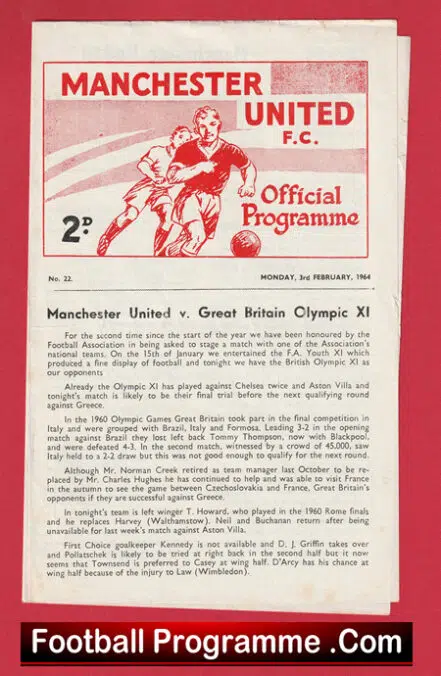 Manchester United v Great Britain Olympic XI 1964 – Friendly