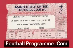 Manchester United v Manchester City 1993 – Football Ticket