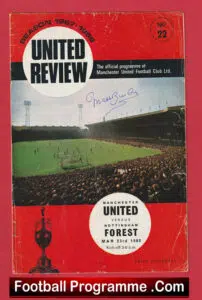 Manchester United v Nottingham Forest 1968 – Signed Sir Matt Busby