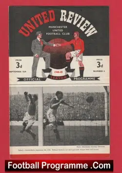 Manchester United v Wolves 1948 - 1940's Man Utd - football programme