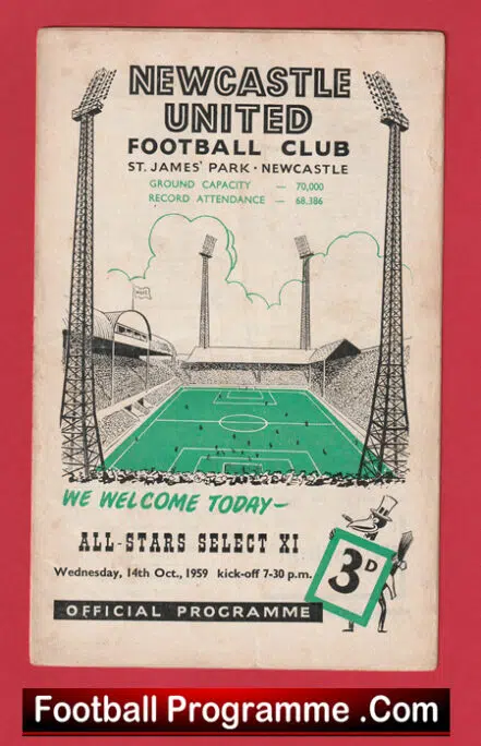 Norman Smith Benefit Testimonial Newcastle United 1959 – Showbiz 1950s