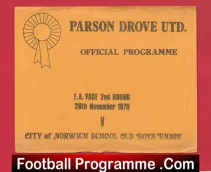 Parson Drove United v City Of Norwich School Old Boys Union 1976
