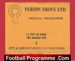 Parson Drove United v City Of Norwich School Old Boys Union 1976