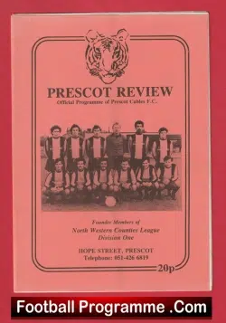 Prescot Cables v Ashton United 1983 - football programme
