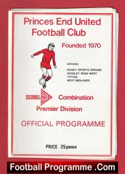 Princes End United v Hinkley 1990 - football programme