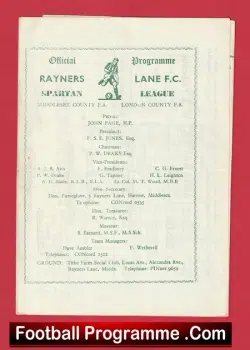 Rayners Lane v Molesey 1965 – Spartan League