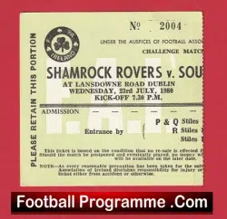 Shamrock Rovers v Southampton 1980 – Football Ticket Ireland