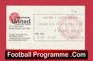 Manchester United v Leeds United 1977 – Ticket + Sample