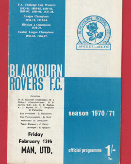 Blackburn Rovers v Manchester United 1971 – Man Utd