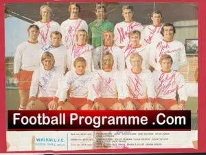 Walsall Football Club Multi Autographed Signed Team Picture 1971 1972