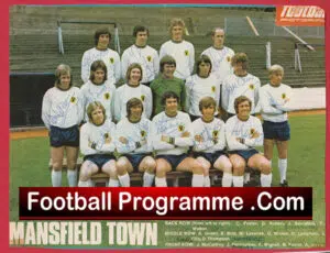 Mansfield Town Football Club Multi Autographed Signed Team Picture 1974